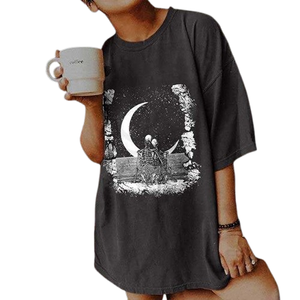 Camiseta Corta Holgada de Algodón y Poliéster, Camiseta Roja de Talla Grande para Mujer, Camisetas Cómodas e Informales de Moda - Product Image 2