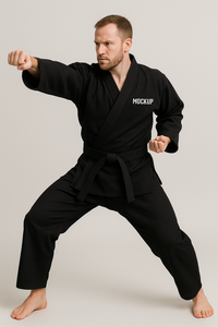 เครื่องแบบคาราเต้ชุดฝึกศิลปะการต่อสู้ผ้าฝ้ายแบบมืออาชีพชุดคาราเต้มีปกสีดำระบายอากาศได้สำหรับผู้ใหญ่ - Product Image 6