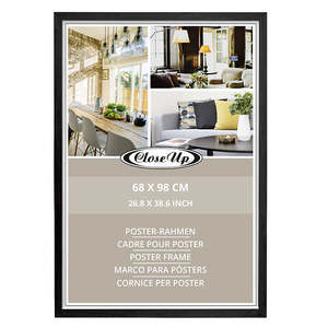Cadre photo décoratif en bois noir format A4, cadre mural carré pour miroir, très demandé pour l'affichage, en fer et métal, 68 x 98 cm - Product Image 2