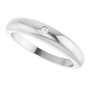Stuller Petite <b>Dome</b> Diamond Engagement <b>Ring</b> 124572:105P PL Wedding Bands with Bezel & Invisible Setting - Product Image 5