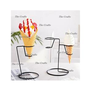 <b>Set</b> Of Two Different Size Ice <b>Cream</b> Stand In Iron Black And Gold Color Ice <b>Cream</b> Stand For Table Top Usage - Product Image 3