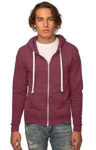 Hombres Personalizado Añadir Logo Textos Bordado Fleece Full Zip Chaquetas Tri-blend Full-Zipper Hoodies - Product Image 2