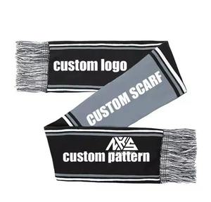 Windproof Acrylic <b>Knitted</b> Sports <b>Scarf</b> Soccer Muffler Custom Knit Club Logo Name Design Warm Outdoor Football Supporter <b>Scarf</b> - Product Image 4