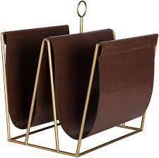 Classic Library Trendy Design Iron Metal Leather Portable <b>Magazine</b> Rack Holder Hot Sales <b>Organizers</b> for <b>Magazines</b> - Product Image 3