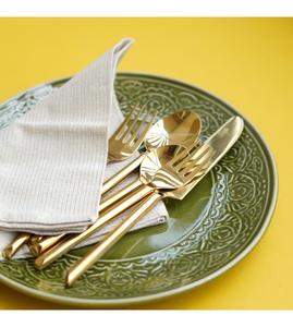 Unique Design Cutlery <b>Set</b> With Slim Round Handles Stainless Steel Gold Color <b>Flatware</b> <b>Set</b> for Home Dinner Table Decor - Product Image 5