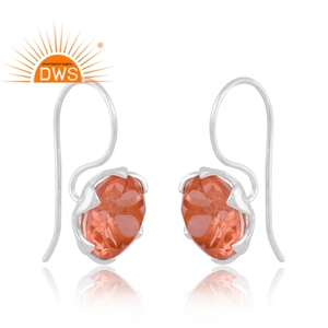 Hot Selling <b>Fine</b> Sterling Silver Doublet Morganite Quartz Gemstone Dangle <b>Earring</b> Custom Jewelry Manufacturer - Product Image 2
