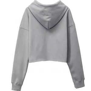 Sudaderas con Capucha Corta para Mujer, Nuevas, con Cierre, Color Sólido, 100% Algodón, Transpirables, Antiarrugas, Ropa de Calle, Forradas, para Invierno y Otoño - Product Image 1