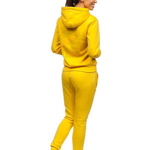 Chándal de invierno ajustado para mujer de calidad superior Diseño de patrón sólido informal de dos piezas personalizable - Product Image 2