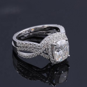 Luxury Rose Gold Plated Princess Cut Moissanite Channel Setting Religious Style Wedding Engagement <b>Ring</b> for Women <b>Men</b> Unisex - Product Image 1
