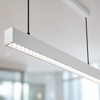 Lampe suspendue linéaire LED en aluminium de 1200 mm pour comptoir de magasin informatique, 6000K, à intensité variable, lampe de plafond numérique