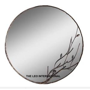 Espejo de pared plateado moderno pulido brillante forma redonda de Metal de acero inoxidable decoración de pared del hogar hecha a mano de lujo estilo elegante - Product Image 2