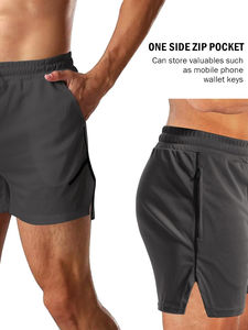 Shorts de sport solides de haute qualité pour hommes, séchage rapide, évacuation de l'humidité, vêtements de course pour la salle de sport, logo personnalisé, service OEM - Product Image 2