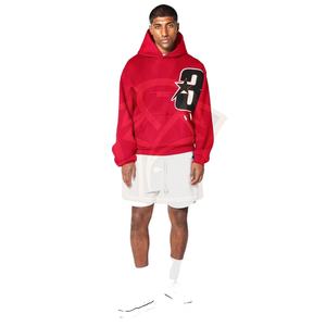 Sudadera con capucha de lana duradera para hombre, chaquetas gruesas y cálidas con estampado de logotipo personalizado Sudadera con capucha de ajuste regular con bordado de apliques - Product Image 1