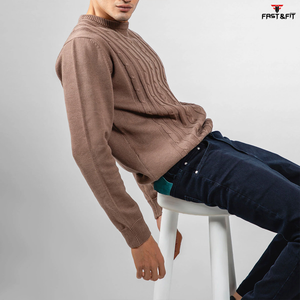 Pull en laine/cachemire tricoté d'hiver unisexe respirant, design décontracté, pull à manches longues pour homme, vêtement chaud, confort doux, tendance - Product Image 4