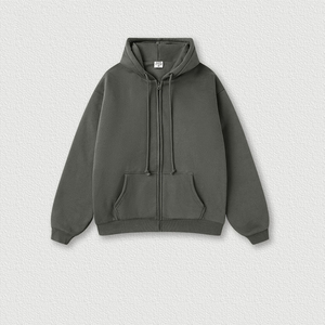 <b>Men's</b> Oversized <b>Black</b> Zip-Up Fleece Hoodie Polyester/Cotton Regular Fit Solid Color Pocket Design Breathable Waterproof Autumn - Product Image 5