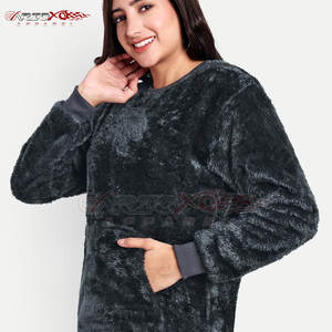 Sudadera Sherpa para mujer con puños acanalados y sudadera holgada cálida Sherpa Fleece - Product Image 2
