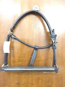 Licol de luxe en cuir pour cheval avec chaîne à cristaux à 2 rangées, têtière anglaise rembourrée, équipement équestre pour concours, logo personnalisé, vente en gros - Product Image 3
