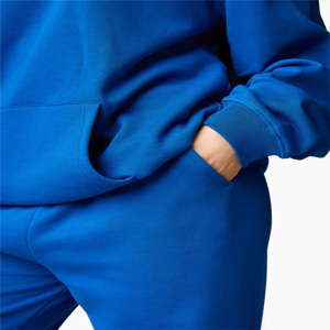 Sweat à capuche surdimensionné pour femme, 65% coton, 35% polyester, bleu cobalt, avec poignets côtelés, fabrication OEM - Product Image 5