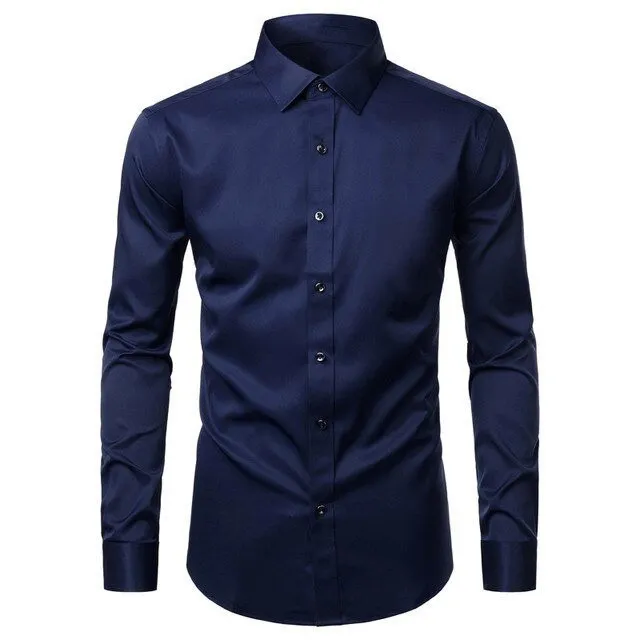Groothandel Heren Lange Mouwen Rimpelvrij Shirt Met Knopen Casual Overhemd Met Hoge Kwaliteit