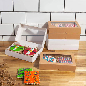 Eco Friendly Rectangle <b>White</b> Brown Window Packaging Bread Pie Donut Cake Souffle Biscuits Biodegradable Takeout <b>Box</b> - Product Image 4
