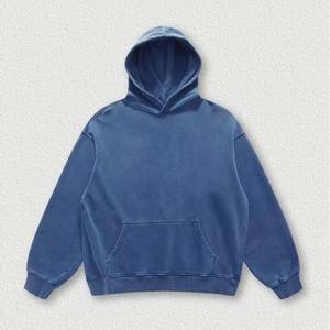 Fabricant de veste à capuche en coton éponge épais personnalisée style vintage délavé à l'acide avec épaules tombantes pour hommes - Product Image 4