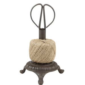 Soporte para hilo de jardín de hierro fundido Cuerda de hilo de Yute natural y estante de cuerda y tijeras decorativas - Product Image 2