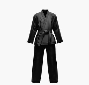 Conjunto de Karate Gi ligero unisex personalizado negro con cinturón para todos los niveles entrenamiento de artes marciales para estudiantes - Product Image 5