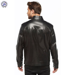 แจ็กเก็ตหนังสำหรับผู้ชายเสื้อแจ็กเก็ตหนังดีไซน์ใหม่ดีไซน์ปกสีดำสำหรับผู้ชาย OEM 2024 - Product Image 3