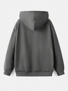 Custom Skull Graphic Zip up Cordón Térmico 100% Algodón Sudaderas con capucha de lana para hombre con la mejor calidad básica de algodón mezclado - Product Image 6