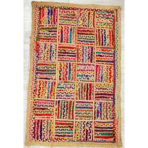 Set de table multicolore fait main, réversible et lavable, en jute tressée avec du coton, exporté d'Inde - Product Image 4