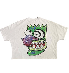 260GSM โอเวอร์ไซส์เสื้อยืดผู้ชายผ้าคอตตอน100% พิมพ์โลโก้ DTG เสื้อครอปผู้หญิงตัวสั้นเปิดไหล่ตกโลโก้ตามสั่ง - Product Image 3