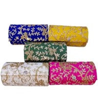 Boîte à bracelets brodés indiens faits à la main de créateur Parfait pour les cadeaux de fête de mariage et de retour de Diwali