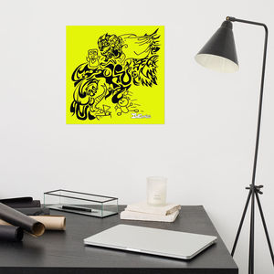 Póster Experimental IW Comics Edición Samurai, Papel Verde Neón para Decoración de Pared - Product Image 1