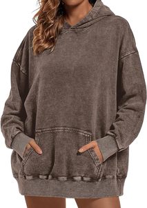 Fabrication Streetwear sweat à capuche vintage lavé à l'acide femmes sweats à capuche surdimensionnés en coton avec impression personnalisée - Product Image 2