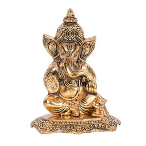 Offre de mode intelligente : Vaisselle en métal plaqué or Ganesh Ji, design traditionnel moderne soudé, décoration de la maison, cadeaux d'affaires pour mariage - Product Image 1