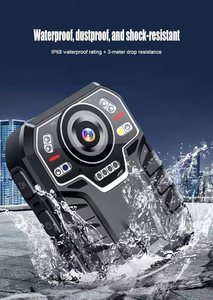 Tầm nhìn ban đêm không thấm nước cơ thể đeo máy ảnh LCD màn hình hiển thị HD hiển thị ghi - Product Image 5