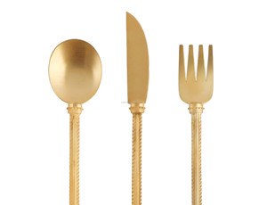 Meilleures ventes de couverts en acier inoxydable plaqué or vintage royal couverts en métal mariages hôtels restaurants prix de gros inde - Product Image 2