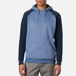 Sweat à capuche bicolore à manches raglan pour hommes avec logo personnalisé en gros Sweat-shirt à blocs de couleurs vierges - Product Image 1