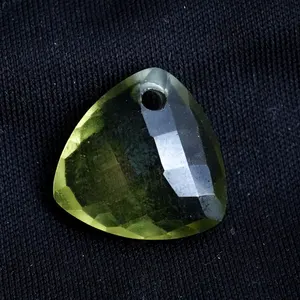 Briolette Faceted Peridot खरब लटकन लटकन चांदी आकर्षण शेयर में तेजी से शिपिंग 925 स्टर्लिंग चांदी