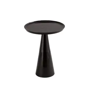 고품질 콘 모양의 새로운 디자인 블랙 사이드 테이블 거실 옆에 테이블 금속 커피 테이블 현대