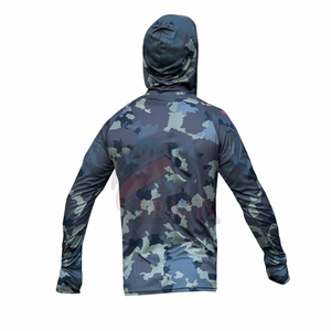 Sweat à capuche pour homme personnalisé 100% polyester UV UPF50, respirant, imperméable, évacuant l'humidité, manches longues, t-shirts de pêche avec masque - Product Image 2