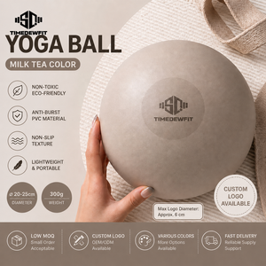 Pelota de Yoga Personalizable Beige Mate, Sin PVC, Antiexplosión, para Entrenamiento, <span class=keywords><strong>Pilates</strong></span> y Ejercicio, 9'' 25cm - Product Image 1