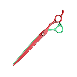 Wholesale Pet Grooming <b>Scissors</b> Red And Green Color Coated Stainless Steel <b>Dog</b> Grooming <b>Scissors</b> With Logo - Product Image 4