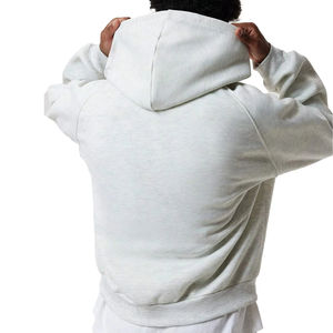 เสื้อฮู้ดผู้ชายแบบซิปล้างกรดวินเทจย้อมสีธรรมดาแขนปกติโอเวอร์ไซส์ - Product Image 6