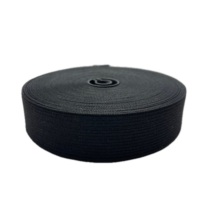 Ruban tissé noir/blanc personnalisé à haute élasticité et durable, 15 mm-60 mm, bande fine tricotée et tressée, 100 % polyester, fabrication en usine