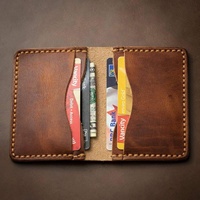 Porte-cartes de visite en cuir véritable, durable, au design créatif, porte-badge, portefeuille vintage pour cartes de crédit, taille personnalisable