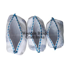 ชุดกระเป๋าผ้าฝ้ายเย็บมือ 3 ใบ งานฝีมือแบบดั้งเดิม พิมพ์โลโก้ตามสั่ง กระเป๋าผ้าฝ้ายเย็บลาย ทำจากผ้าฝ้ายรักษ์โลก - Product Image 4