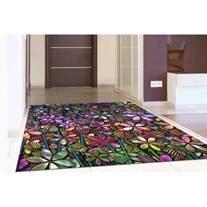Tapis de salon floral : Tapis coloré imprimé en 3D antidérapant, tapis fin non tissé - Product Image 5
