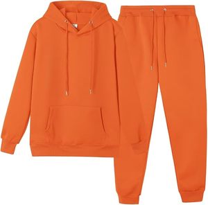 Ensemble sweat-shirt à capuche et pantalon de survêtement bleu marine, couleur unie, tenue décontractée pour adultes, toutes saisons, jogging - Product Image 2
