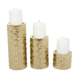 Portavelas de hierro minimalista, 3 uds., con elegante marco ovalado dorado, una pieza de mesa llamativa para una decoración refinada - Product Image 1